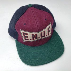 90's ENUF Wool Cap, Unused 1990's Streetwear snapback baseball hat 100% wool